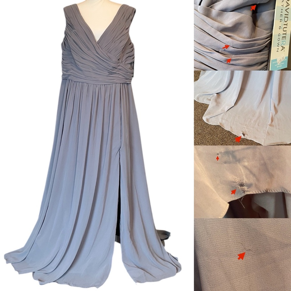 David Tutera for Gather & Gown Elegant Gray Evening Gown Women’s Plus Size 24
